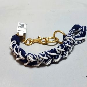 Rebecca minkoff navy bandana braided bracelet